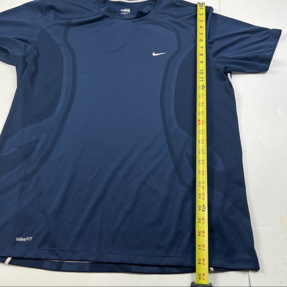 Nike Fit Dry Mens Shirt Size XL Navy Blue Athletic Gym Sports Polyester - Picture 4 of 8